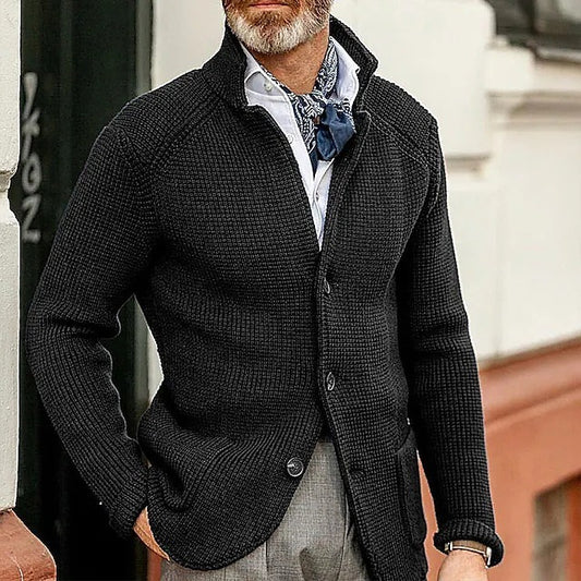 Heren Cardigan Fijne Breisteek met Knoopsluiting