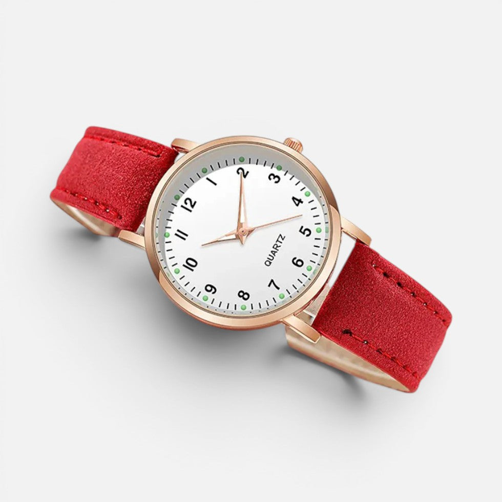 Dames Quarts Horloge met Bandje in Leerlook