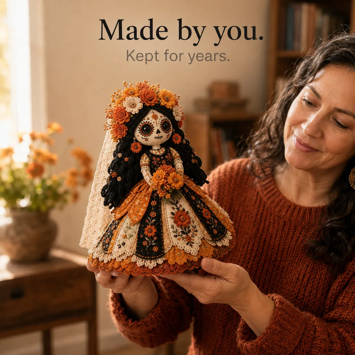 Day of the Dead Patchwork Pop Naaipakket - DIY Knutselset voor Beginners