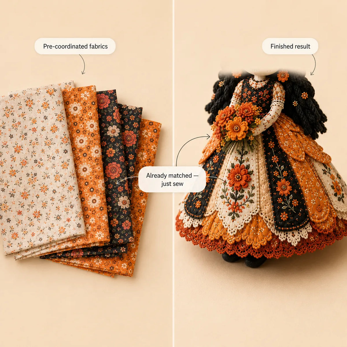 Day of the Dead Patchwork Pop Naaipakket - DIY Knutselset voor Beginners