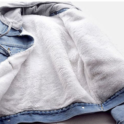 Kurtka jeansowa damska z kapturem - plus size – widok produktu 4 | Ionotix