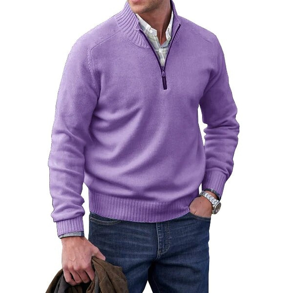 Sweter golf męski z domieszką kaszmiru – widok produktu 1 | Ionotix