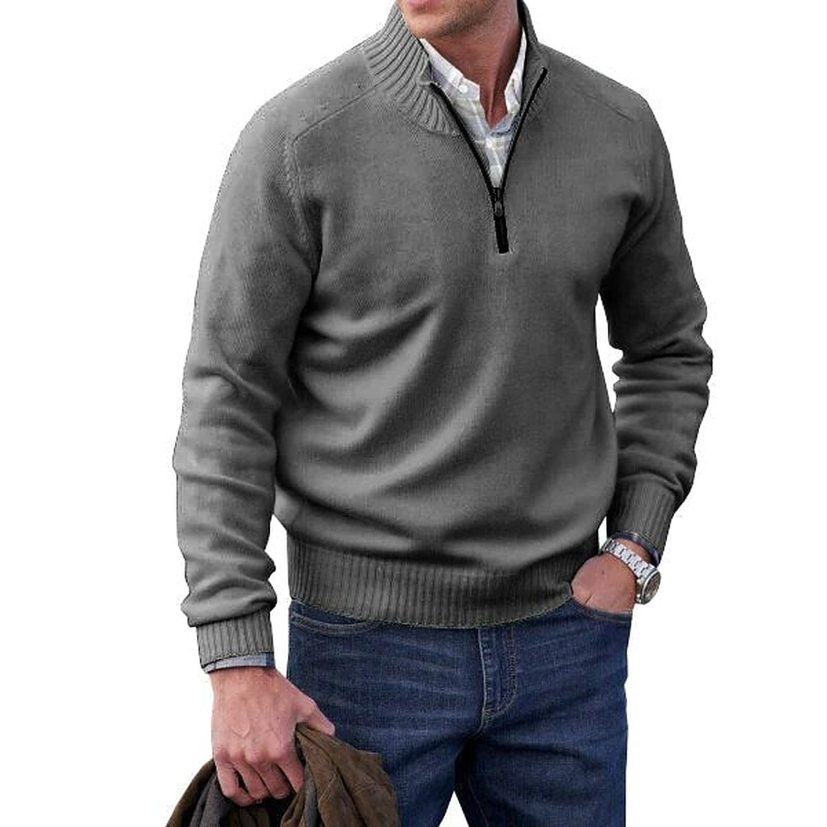 Sweter golf męski z domieszką kaszmiru – widok produktu 7 | Ionotix