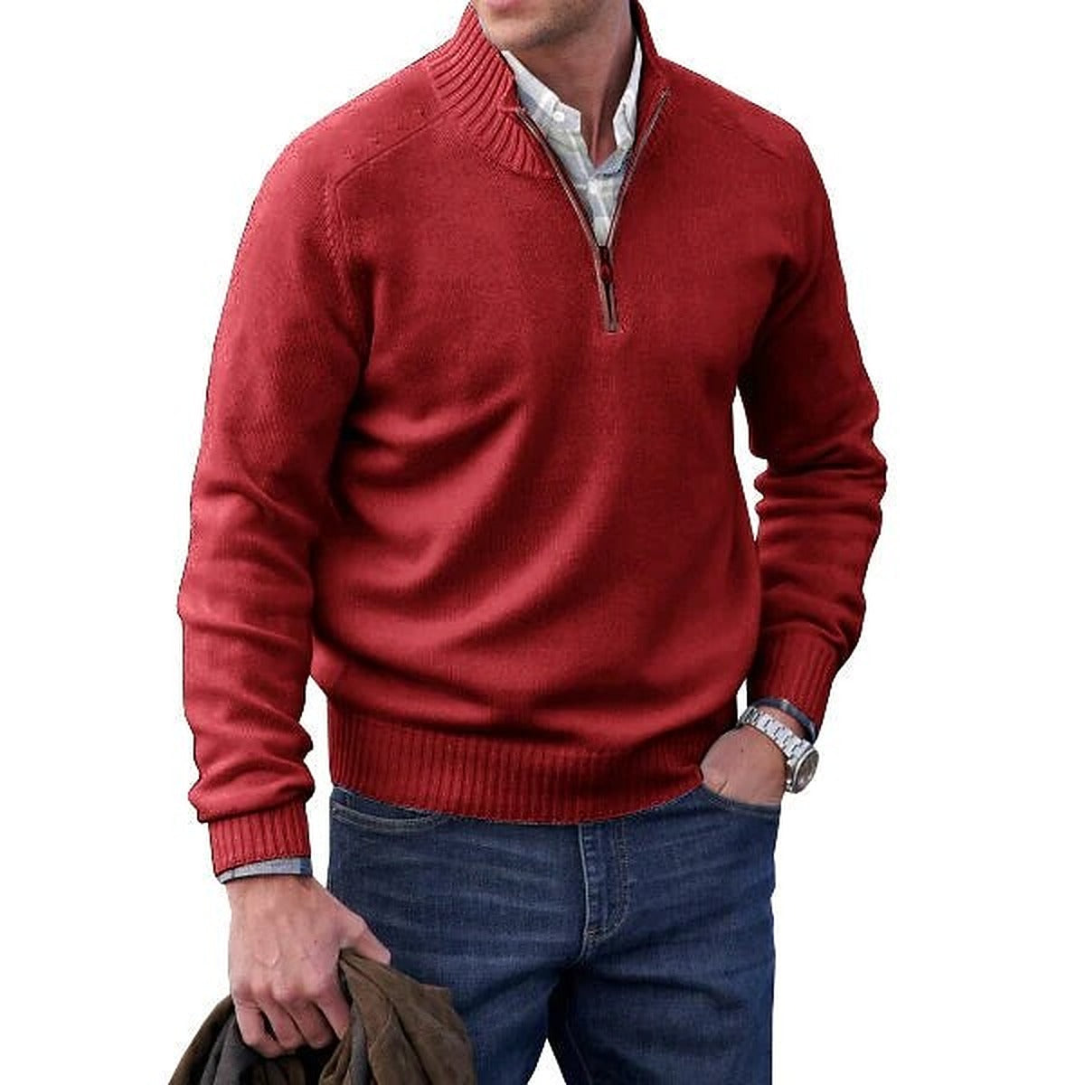 Sweter golf męski z domieszką kaszmiru – widok produktu 8 | Ionotix
