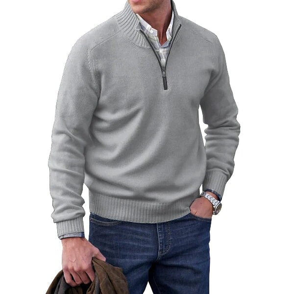 Sweter golf męski z domieszką kaszmiru – widok produktu 9 | Ionotix