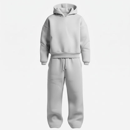 Jack - Men's Oversized Hooded Tracksuit Set with Drawstring Waist - Outfit Sets - Grey - Taylor & Bennett