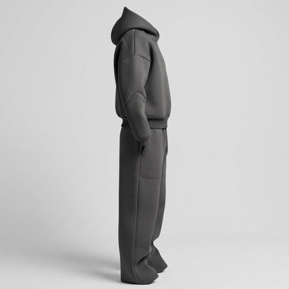 Jack - Men's Oversized Hooded Tracksuit Set with Drawstring Waist - Outfit Sets - Dark Grey - Taylor & Bennett