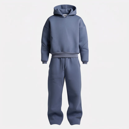 Jack - Men's Oversized Hooded Tracksuit Set with Drawstring Waist - Outfit Sets - Blue - Taylor & Bennett