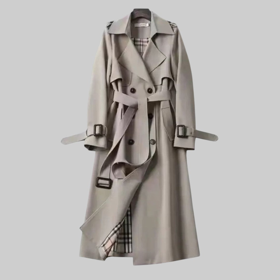 Dames Trenchcoat Dubbelrij Knopen met Ceintuur