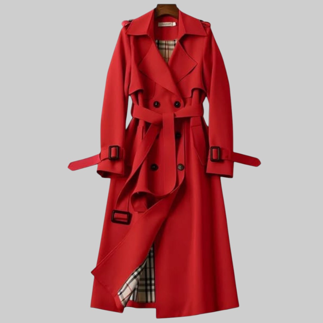 Dames Trenchcoat Dubbelrij Knopen met Ceintuur