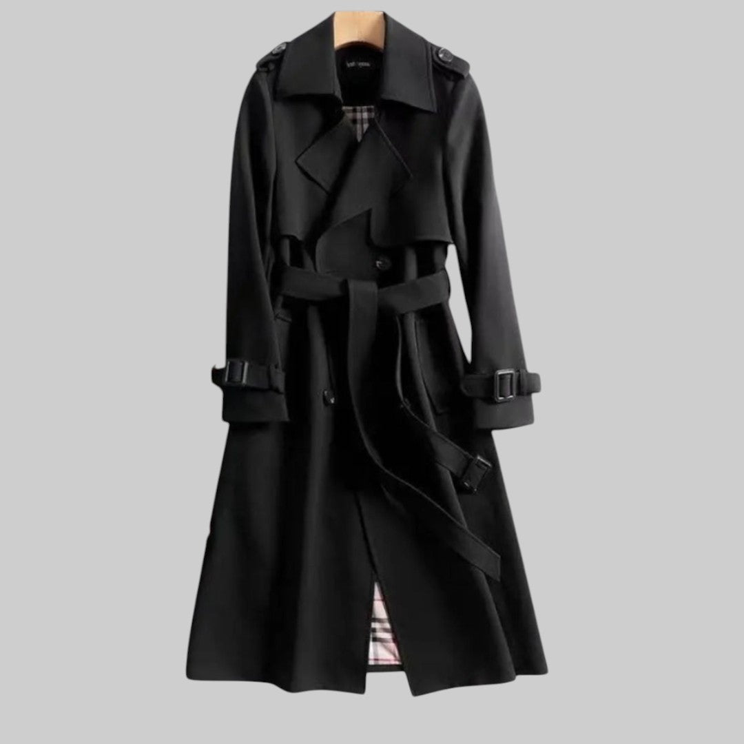 Dames Trenchcoat Dubbelrij Knopen met Ceintuur