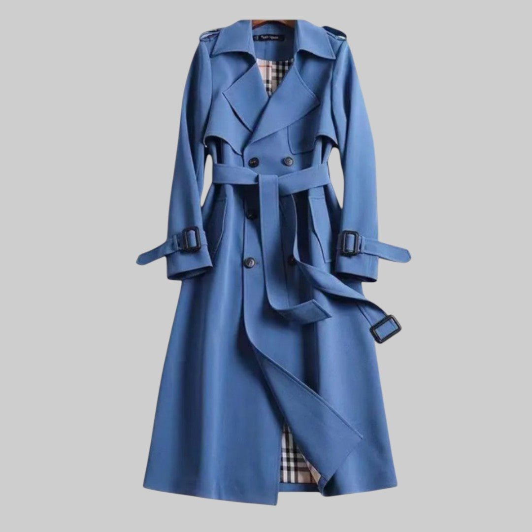 Dames Trenchcoat Dubbelrij Knopen met Ceintuur