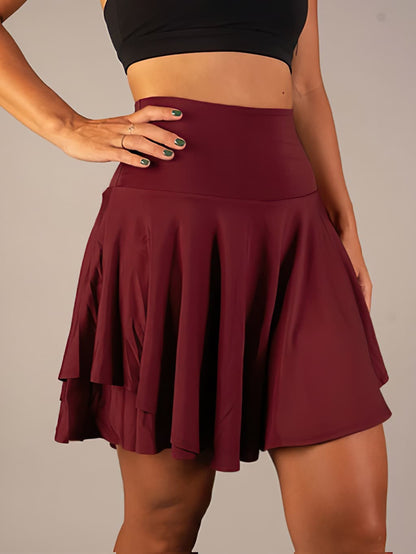 Dames High-Waisted Rok – Sportieve Pasvorm met Ingebouwde Short voor Actieve Beweging