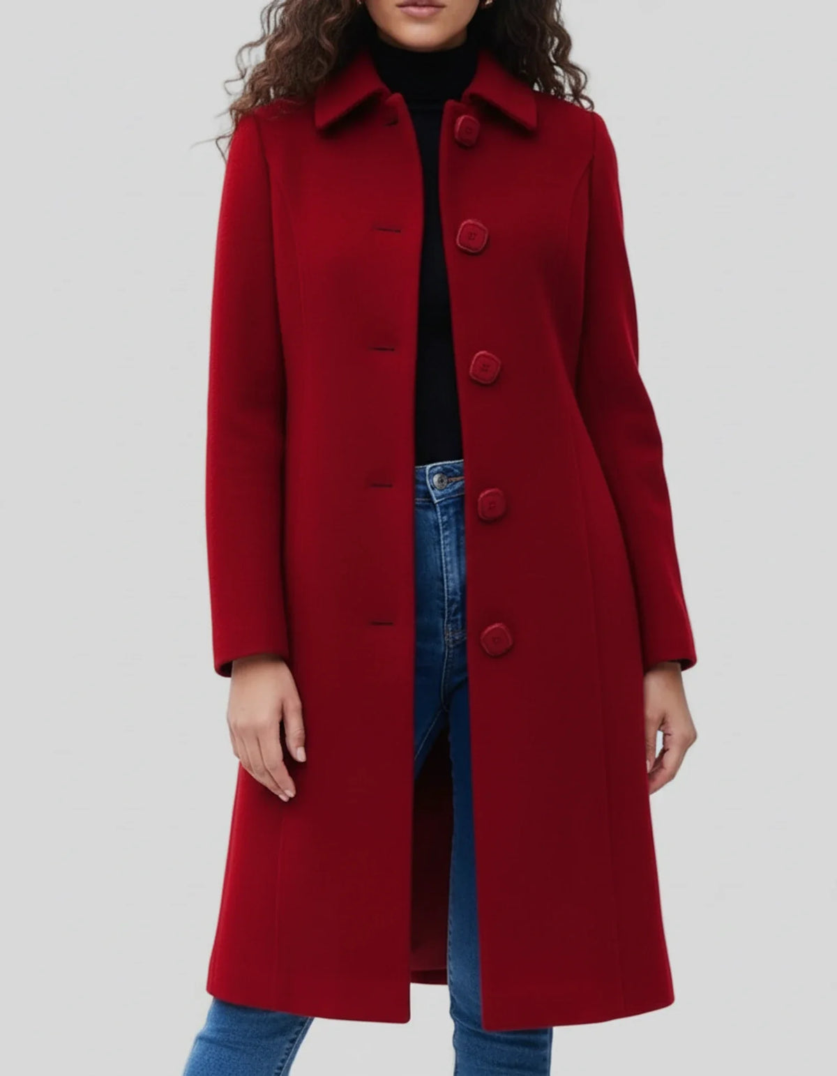 Dames Trenchcoat met Knoopsluiting - Getailleerde Winterjas
