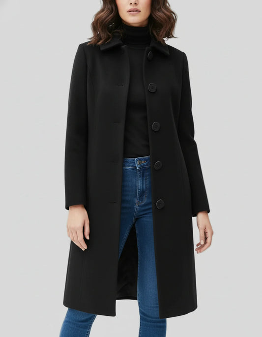 Dames Trenchcoat met Knoopsluiting - Getailleerde Winterjas