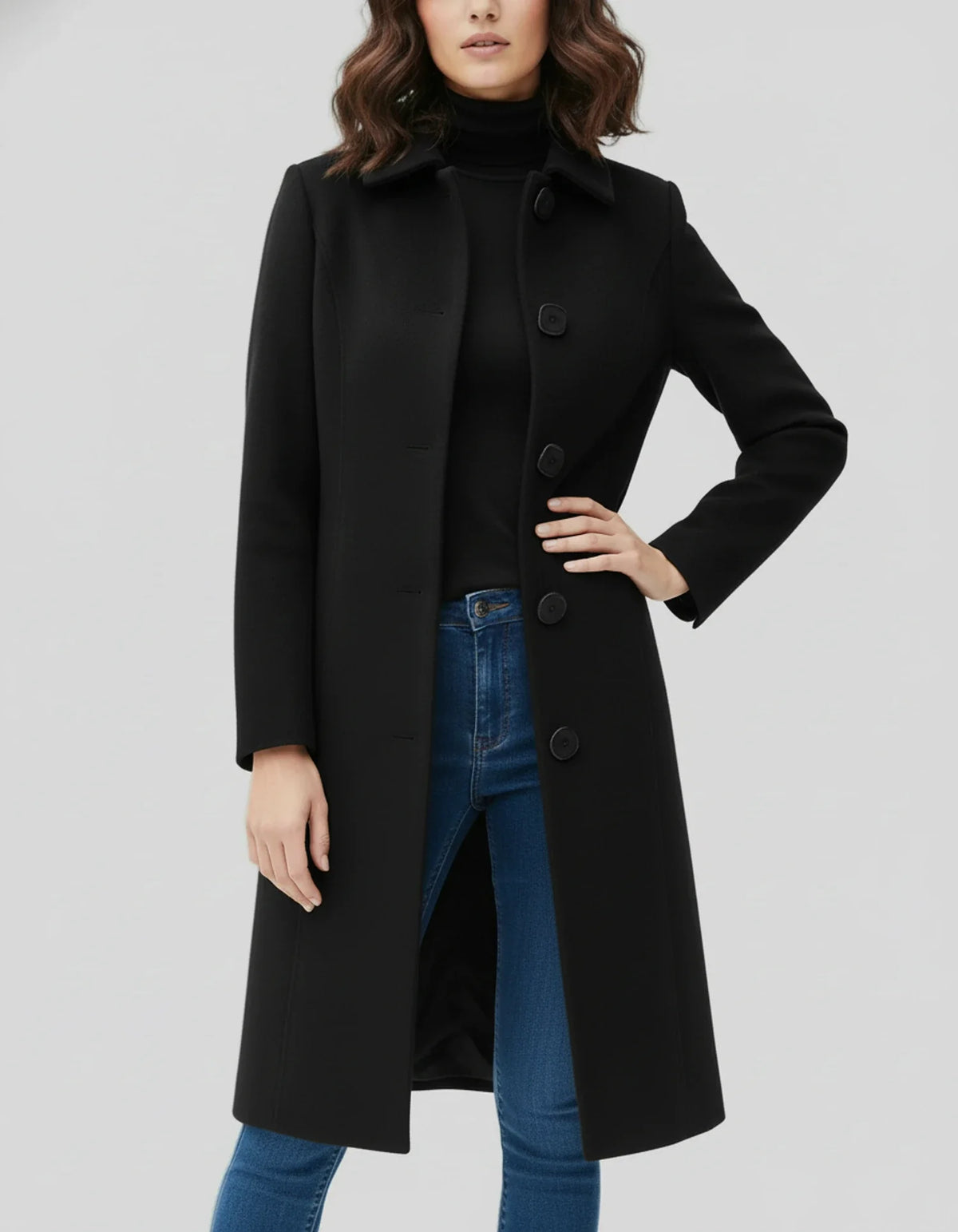 Dames Trenchcoat met Knoopsluiting - Getailleerde Winterjas