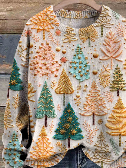 Dames Gebreide Kersttrui – Effen, Comfortabele Feestkleding voor de Winter