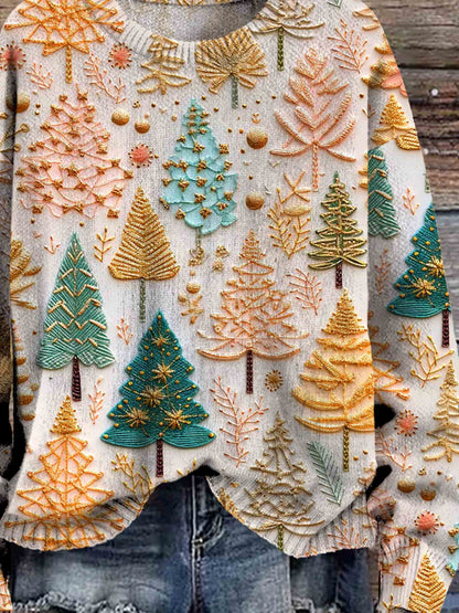 Dames Gebreide Kersttrui – Effen, Comfortabele Feestkleding voor de Winter