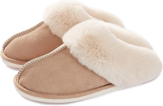 Dames Warme Gevoerde Pantoffels – Pluche Winter Huispantoffels voor Binnen