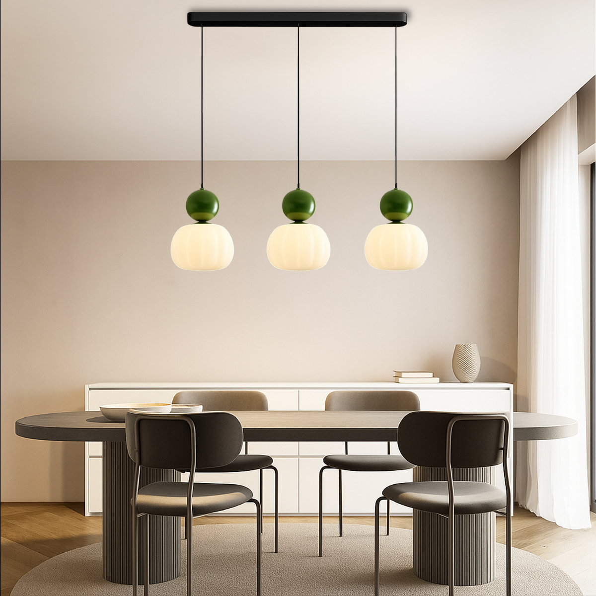Art Deco Hanglamp met Acrylen Kap en Gelakte Bol