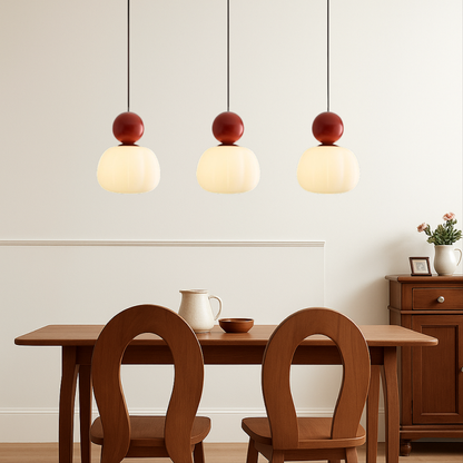 Art Deco Hanglamp met Acrylen Kap en Gelakte Bol