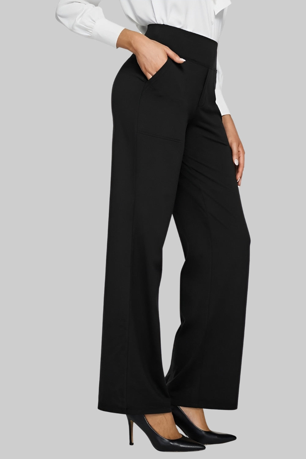 Dames Broek Hoge Taille Stretch – Comfortabele Pull-On Pantalon
