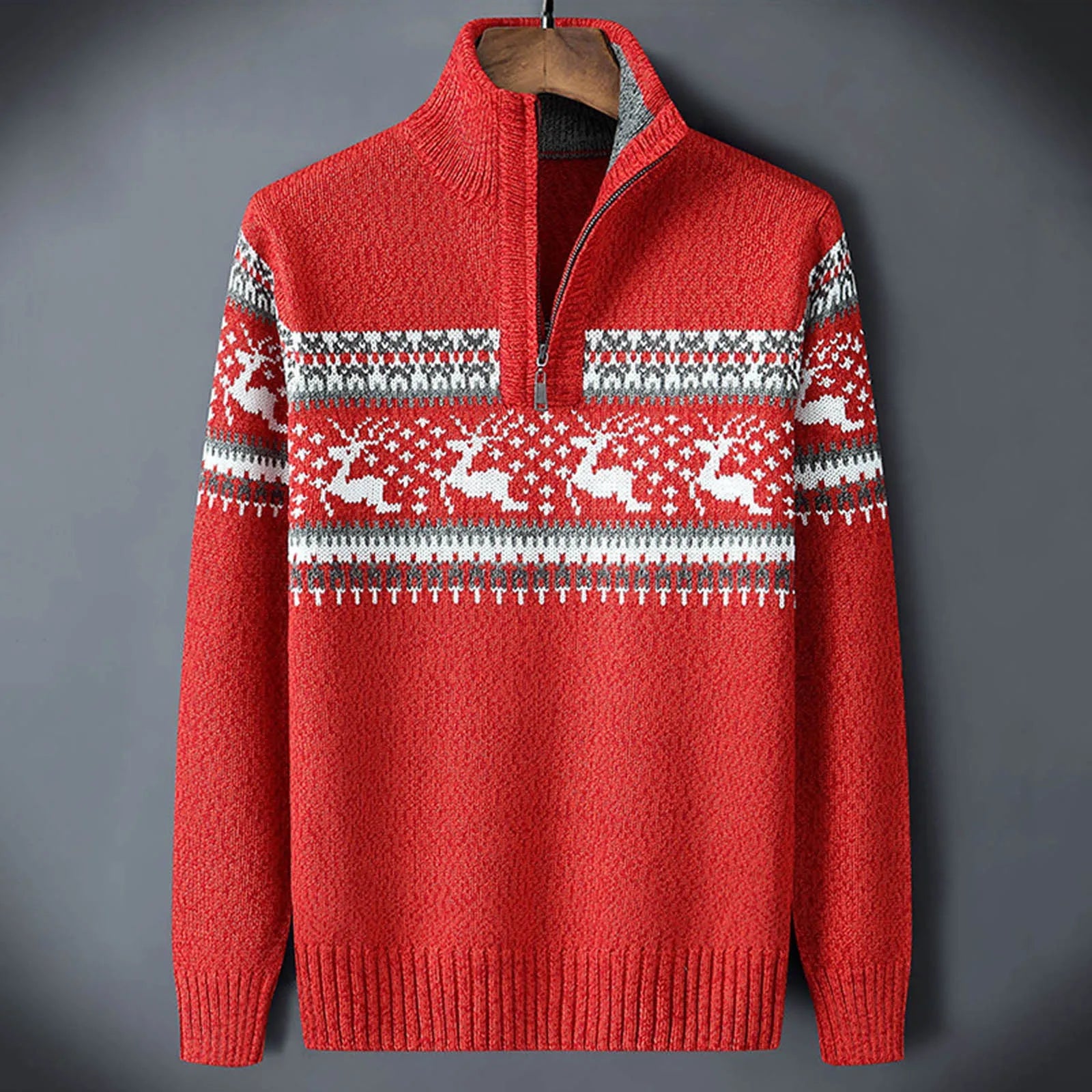 Kris | Men's Fair Isle Half-Zip Sweater - Image 1