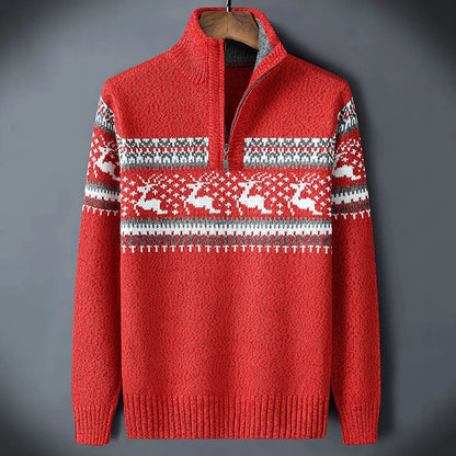 Kris | Men's Fair Isle Half-Zip Sweater - Image 1