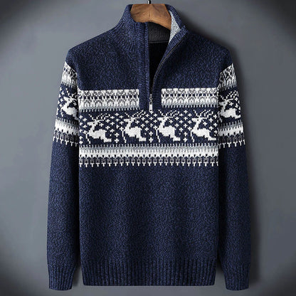 Kris | Men's Fair Isle Half-Zip Sweater - Image 2