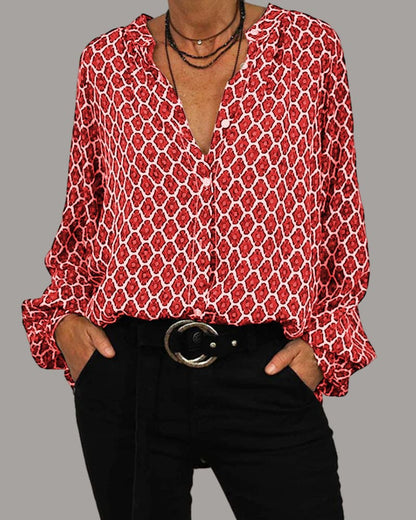 Luna - Boho Chic V-Hals Blouse voor de Lente