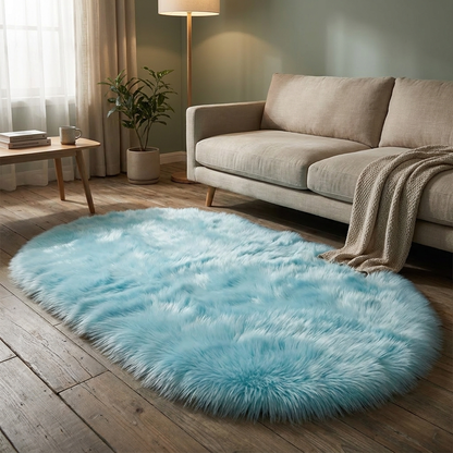 Ovaal Vloerkleed Fluffy Hoogpolig - Zijde en Wol Mix