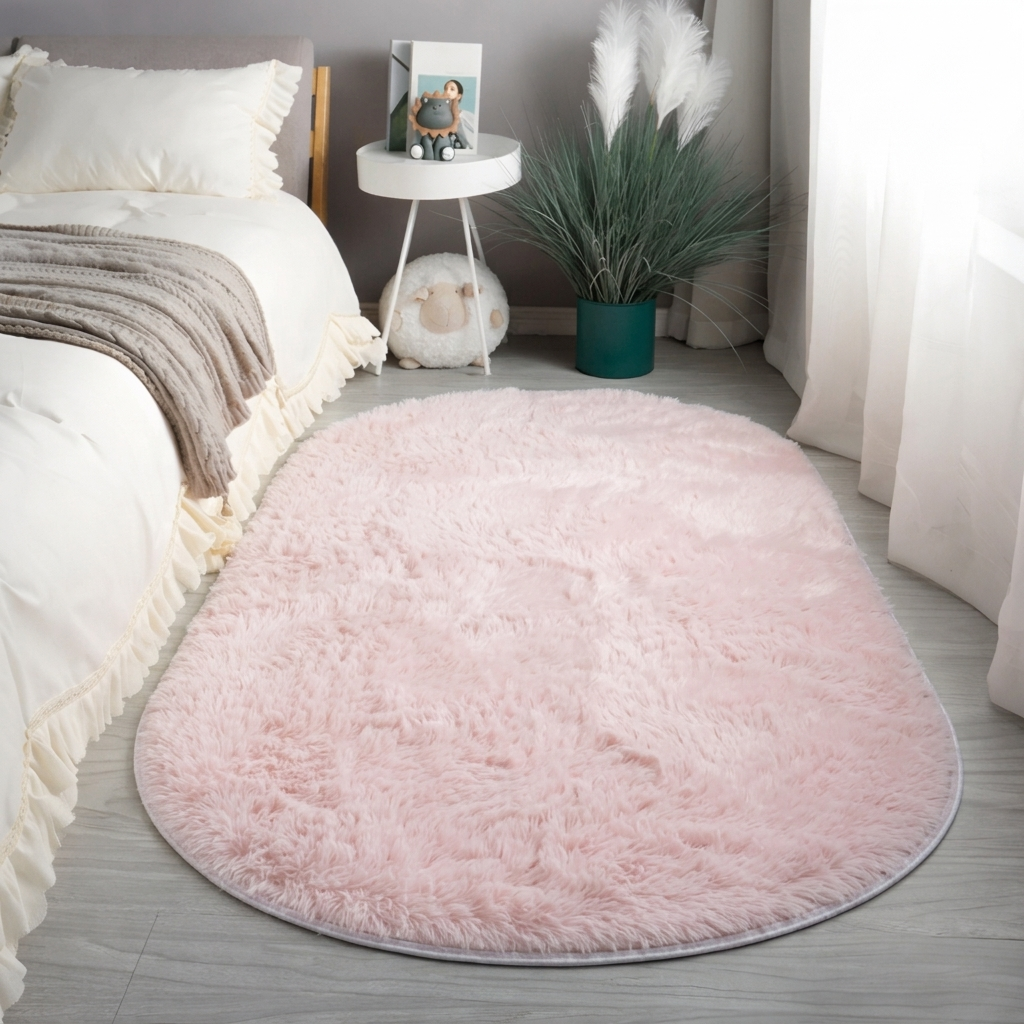 Ovaal Vloerkleed Fluffy Hoogpolig - Zijde en Wol Mix
