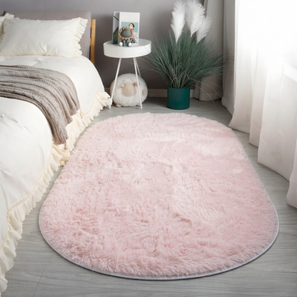Ovaal Vloerkleed Fluffy Hoogpolig - Zijde en Wol Mix