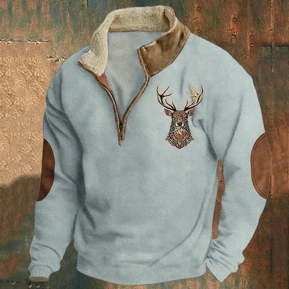 Laurent sweater in lichtblauw met hertenprint