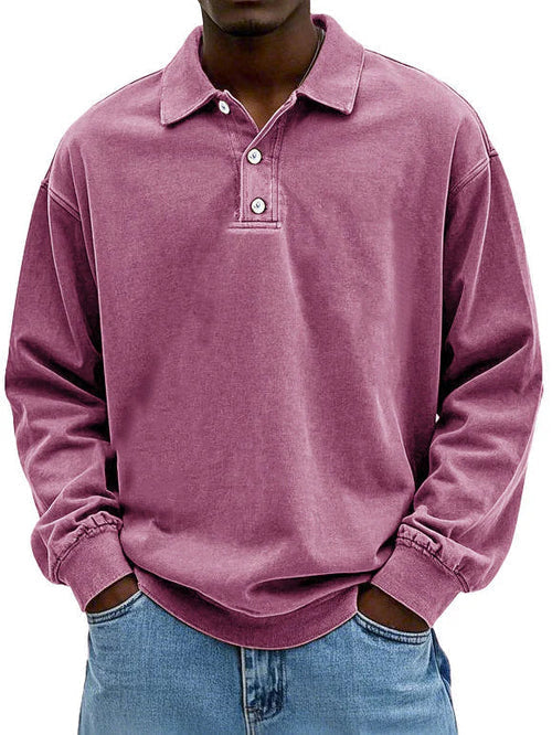 Laurent oversized polokraag sweater in bordeaux, vooraanzicht