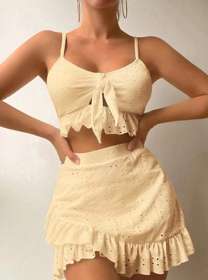 Fiorella - Ruffled Crop Top & Rok Set