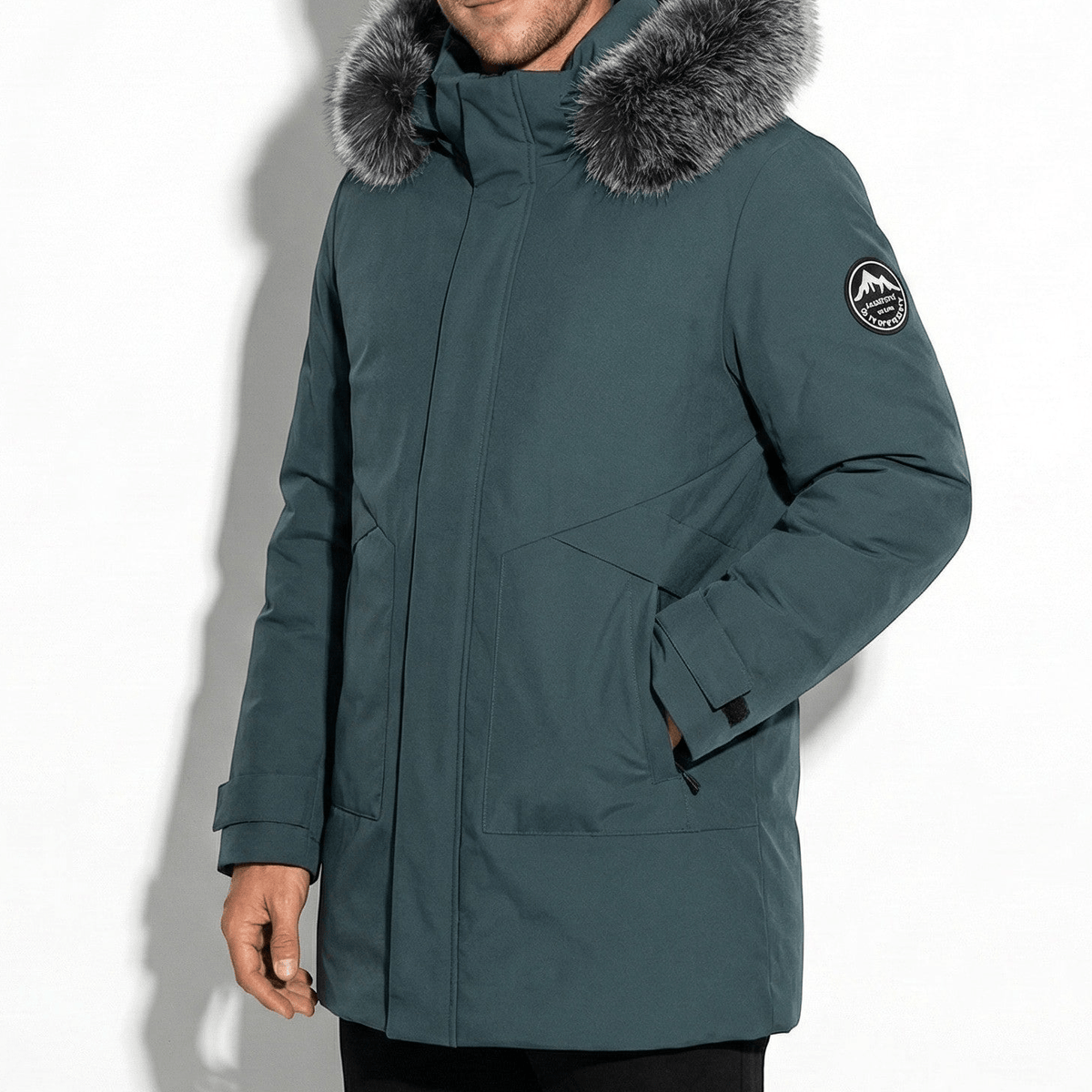 Lukas – Water - Repellent Winter Parka Jacket with Hood - Jackets - Green - Taylor & Bennett