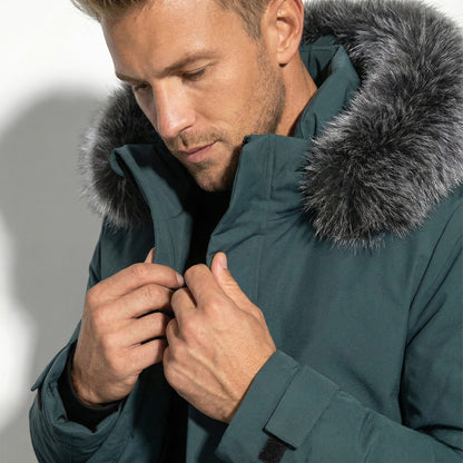 Lukas – Water-Repellent Winter Parka Jacket with Hood - Jackets - Green - Green - Taylor & Bennett