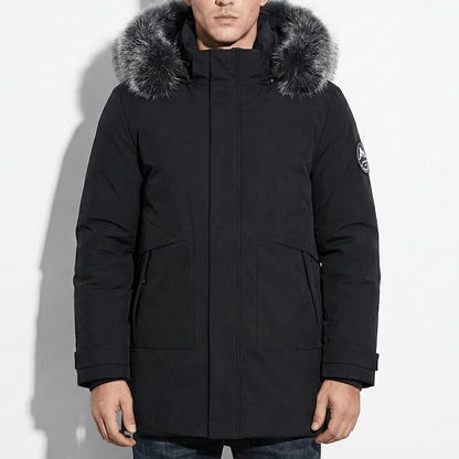 Lukas – Water - Repellent Winter Parka Jacket with Hood - Jackets - Black - Taylor & Bennett