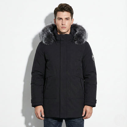 Lukas – Water-Repellent Winter Parka Jacket with Hood - Jackets - Black - Black - Taylor & Bennett