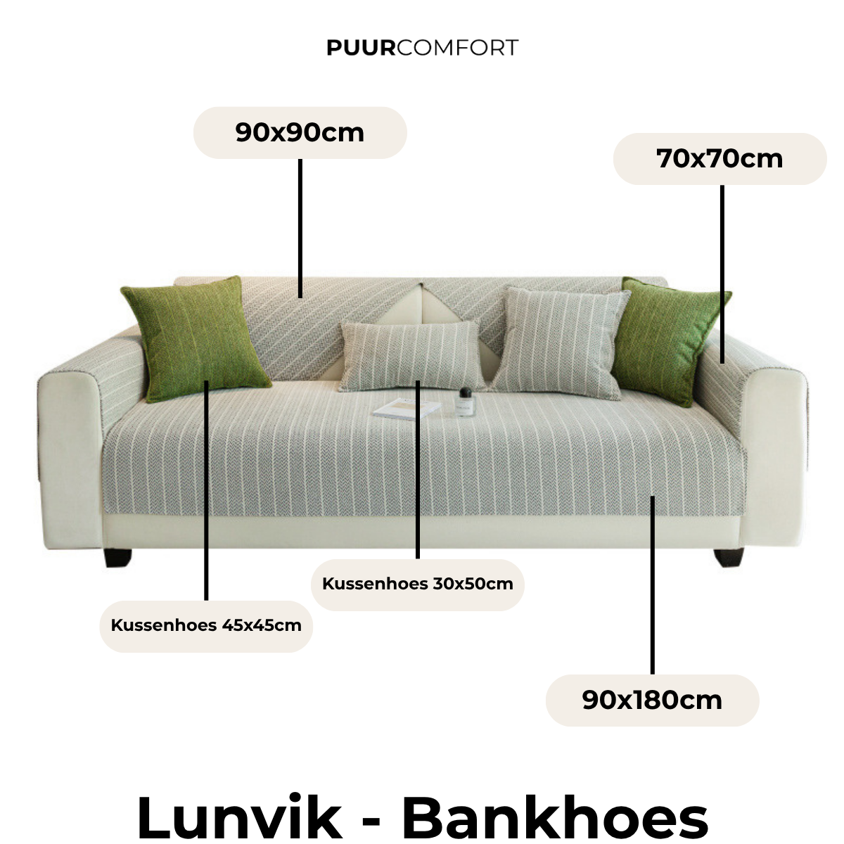 Bankhoes Chenille Anti-Slip - Huisdiervriendelijk & Wasbaar