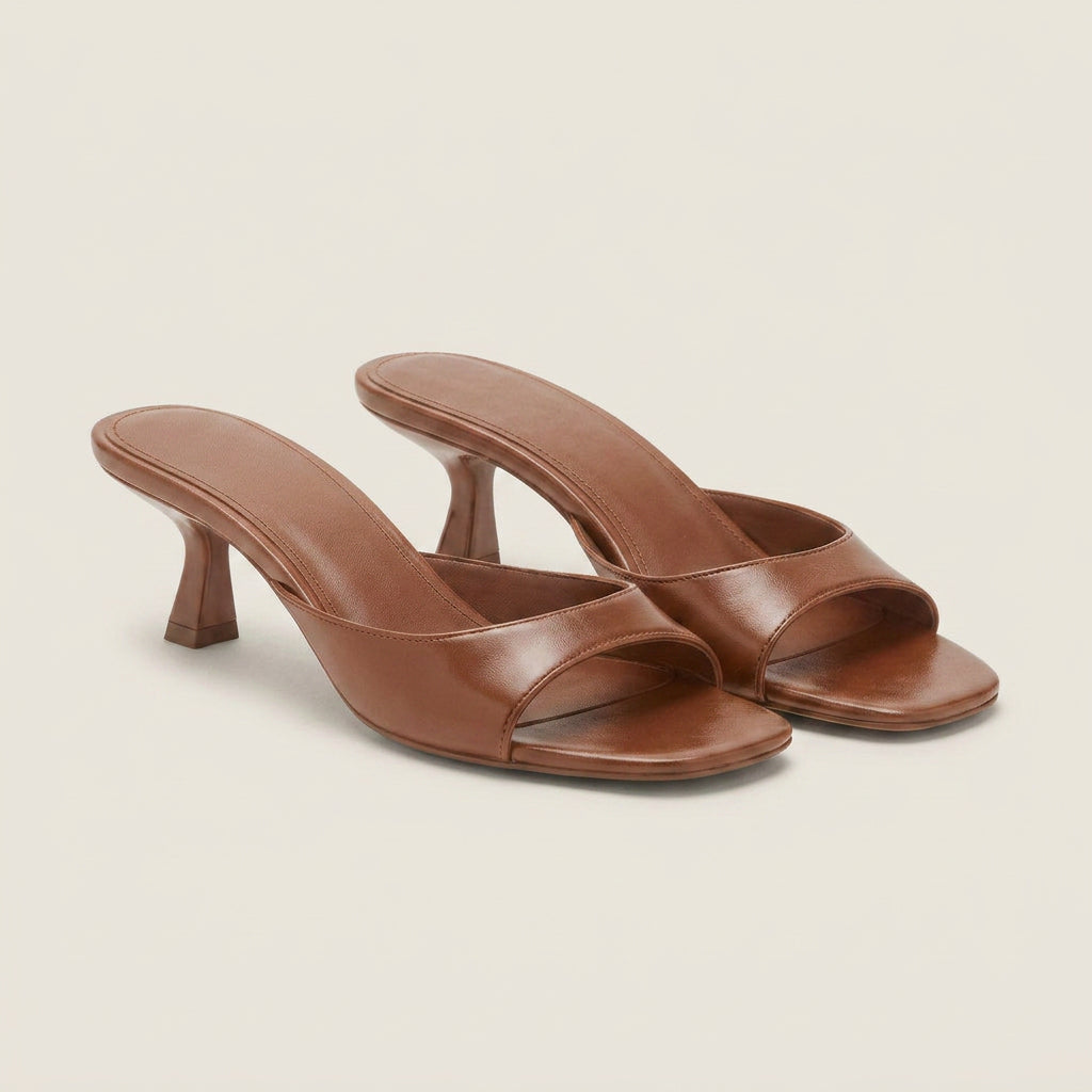 Dames Sandalen met Hak en Open Hiel – Vierkante Neus