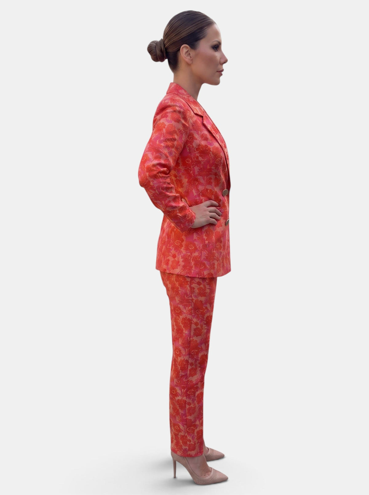 Dames Blazer Set met Wide Leg Broek – Twee-Delig Pak