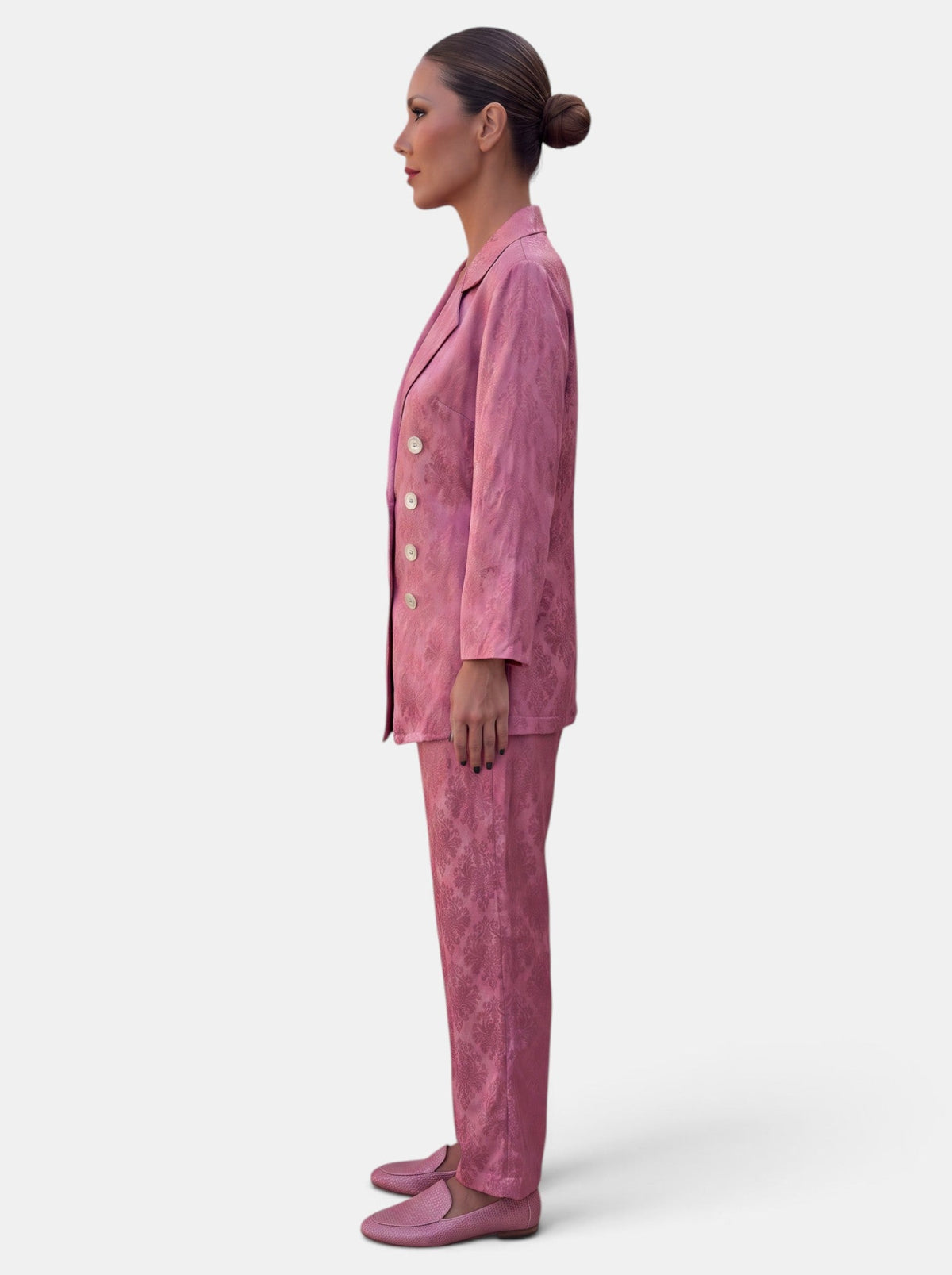 Dames Blazer Set met Wide Leg Broek – Twee-Delig Pak