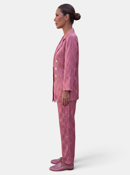 Dames Blazer Set met Wide Leg Broek – Twee-Delig Pak