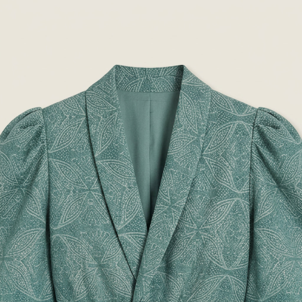 Dames Kimono Blazer Set met Wijde Broek – Geometrisch Print