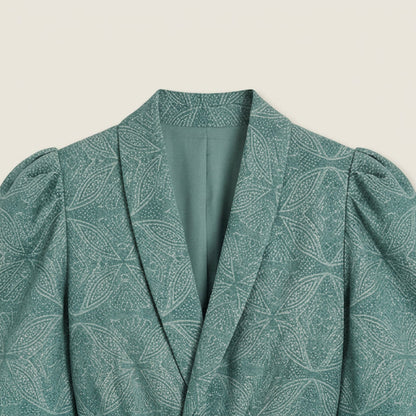 Dames Kimono Blazer Set met Wijde Broek – Geometrisch Print