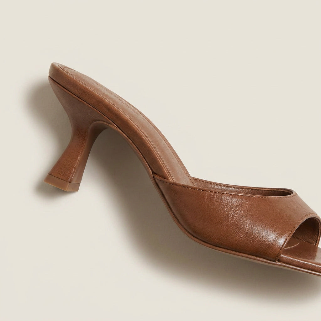 Dames Sandalen met Hak en Open Hiel – Vierkante Neus