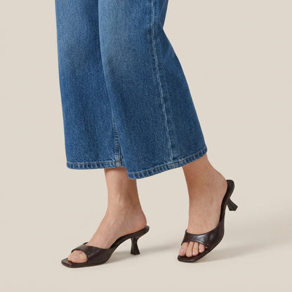 Dames Sandalen met Hak en Open Hiel – Vierkante Neus