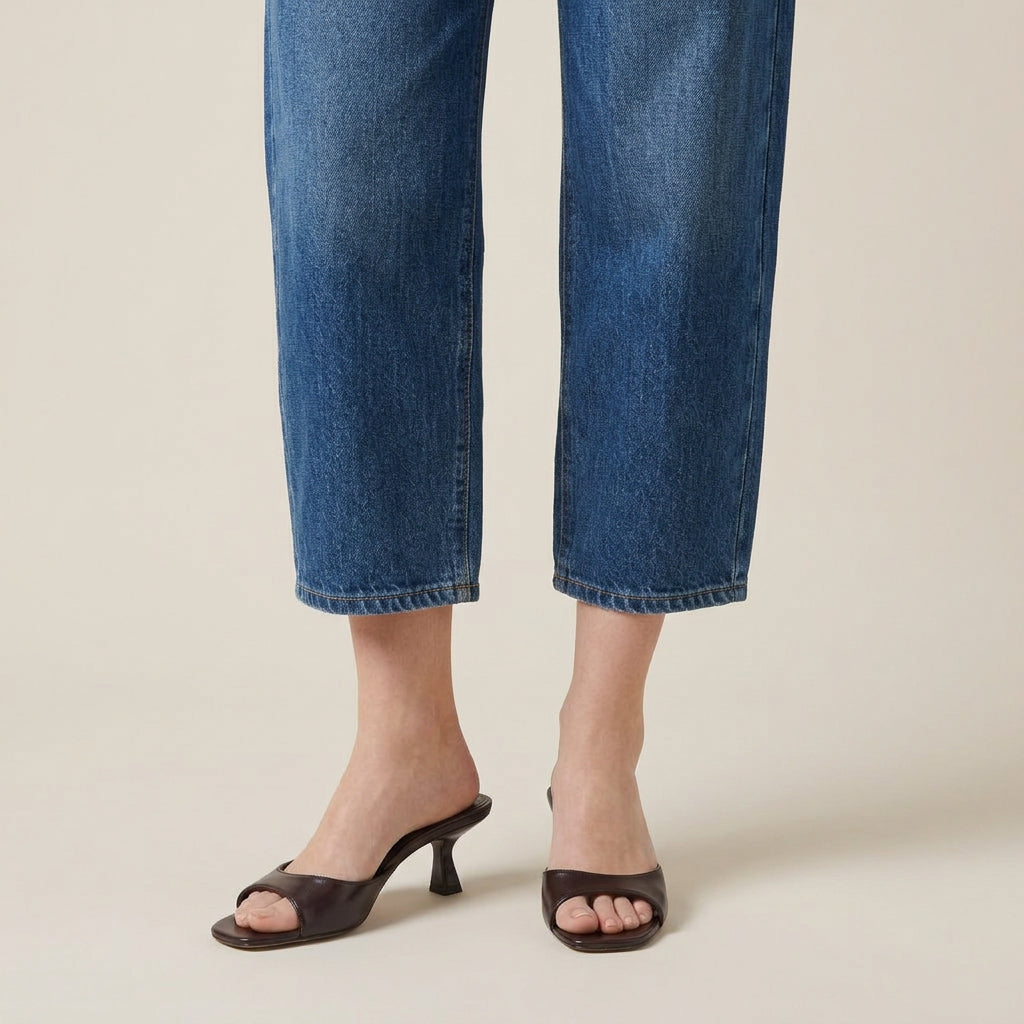 Dames Sandalen met Hak en Open Hiel – Vierkante Neus